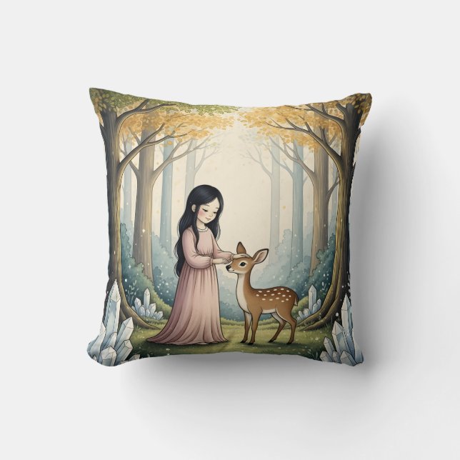 Coussin Faon de la Forêt Enchantée (Recto)