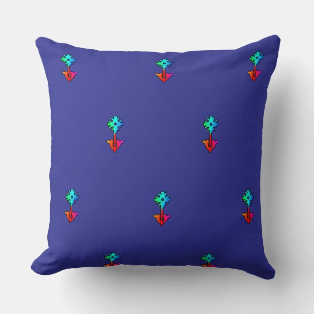 Coussin Fauteuil Bleu Foncé Blue Flower (Recto)
