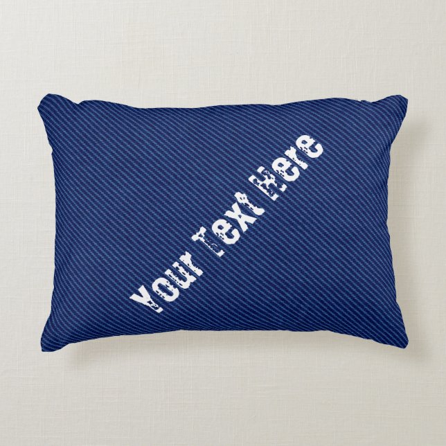 Coussin Faux Blue Jeans - Texte personnalisé Votre (Devant)