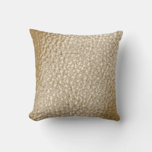 Coussin Faux Cuir Champagne Design Jeu d'Oreiller