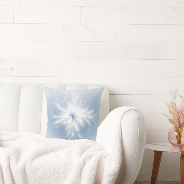 Coussin Faux De Neige Blanc Fraîche Sur Pastel Blue (Canapé)