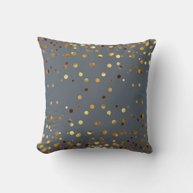 Coussin Faux Gold Foil Confetti Élégantes éperelles (Recto)
