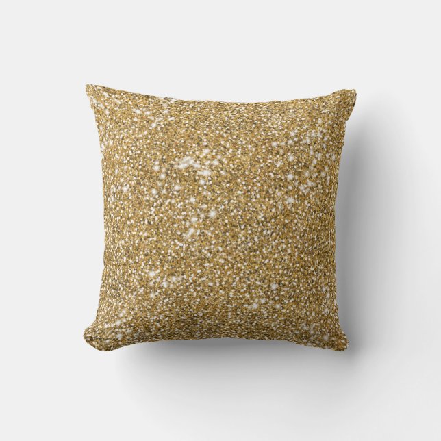 Coussin Faux Golden Yellow Parties scintillant Texture Loo (Recto)