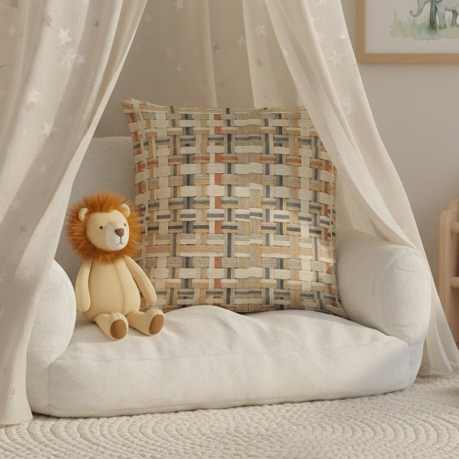 Coussin Faux Grasscloth Geometric Weave Pat#3 ID1271 (Créateur téléchargé)