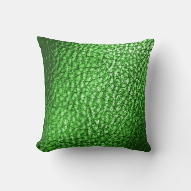 Coussin Faux Lime Vert Métal Cuir-Solide (Recto)