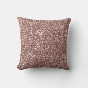 Coussin Faux rose gold rose pailleté texture look