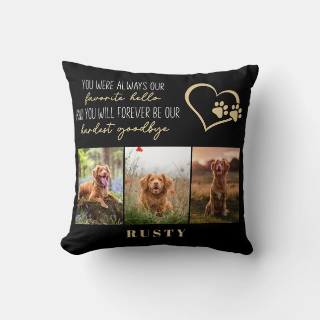 Coussin Favori Hello Hardest Goodbye Pet Memorial (Recto)
