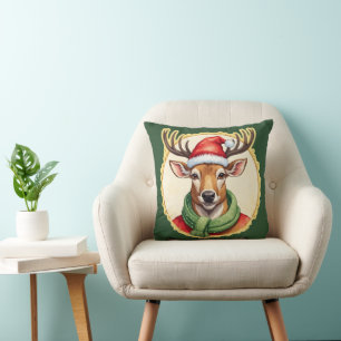 Coussin Favoris de Noël animal amusant - Cerf 2