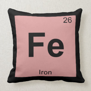Coussin Fe - Chimie du fer Élément de symbole de table pér