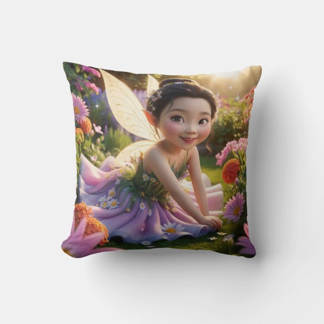 Coussin Fée de jardin enchantée (Recto)