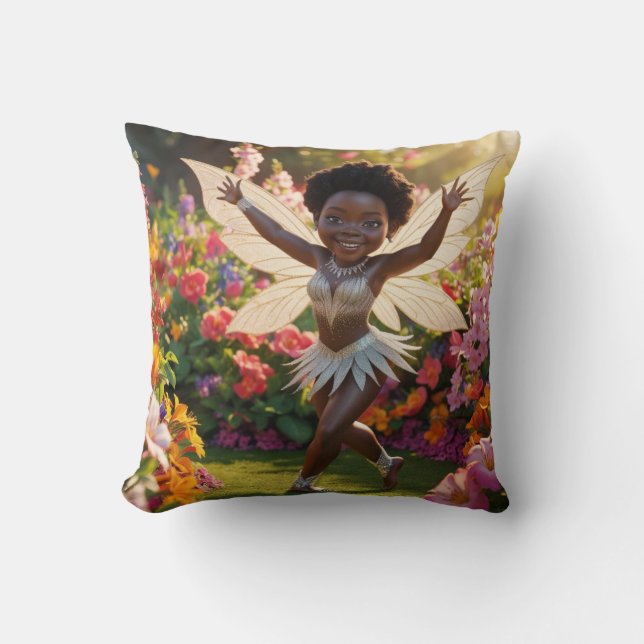 Coussin Fée de jardin enchantée (Recto)