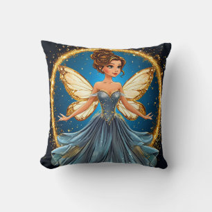 Coussin Fée Enchantée avec des Ailes Pailletées Magique Fa