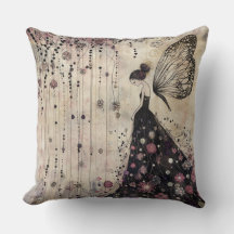 Fée Papillon Gothique Dans Jardin Noir