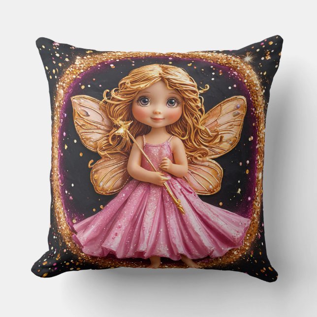 Coussin Fée scintillante Décoration Magique Fantastique Pa (Recto)