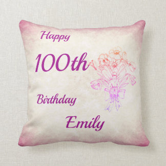Coussin Fée vintage assez pourpre 100th de fleur de style