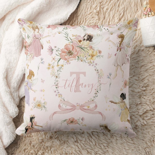 Coussin Fées d'aquarelle de Whimsal Fleur sauvage Pré (Couverture)