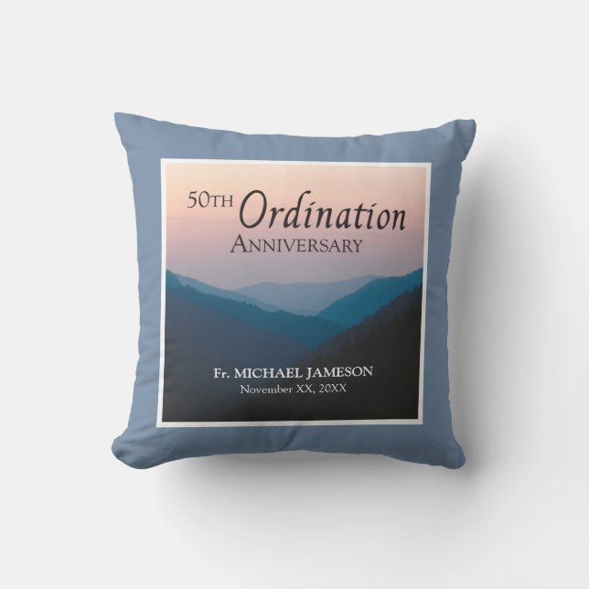 Coussin Félicitations pour le 50e anniversaire de l'ordina (Recto)