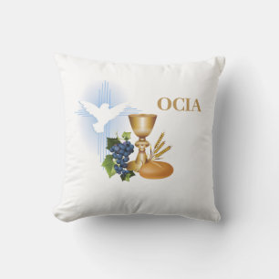 Coussin Félicitations RCIA Symboles des sacrements catholi
