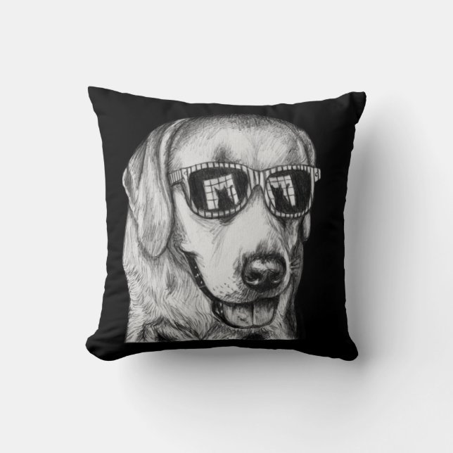Coussin félin d'art de chien de fascination (Recto)