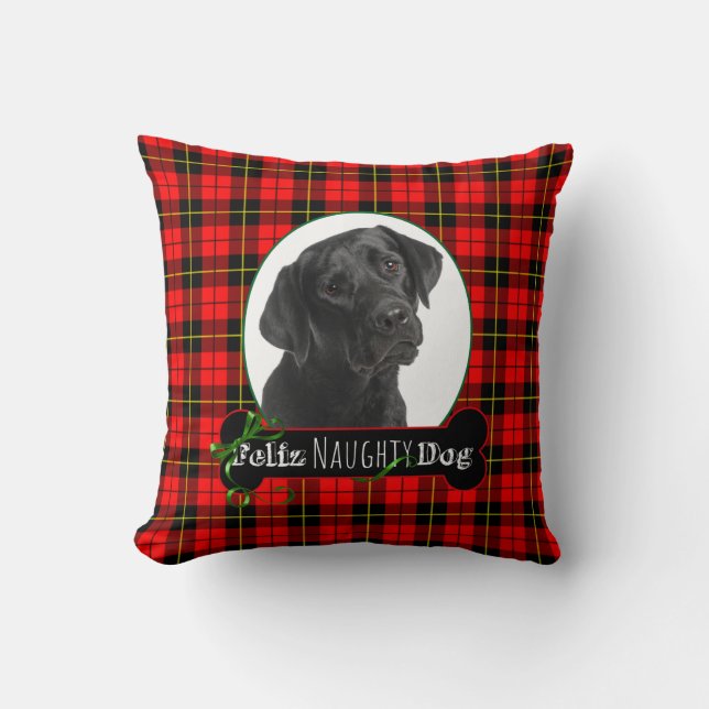 Coussin Feliz Naughty Black Lab (Recto)