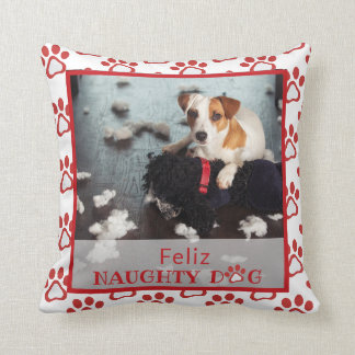 Coussin Feliz Naughty Chien Rouge Empreinte de patte Anima