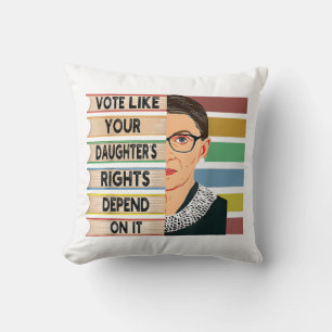 Coussin Feministe Ruth Bader Ginsburg RBG Citation Girl Wi