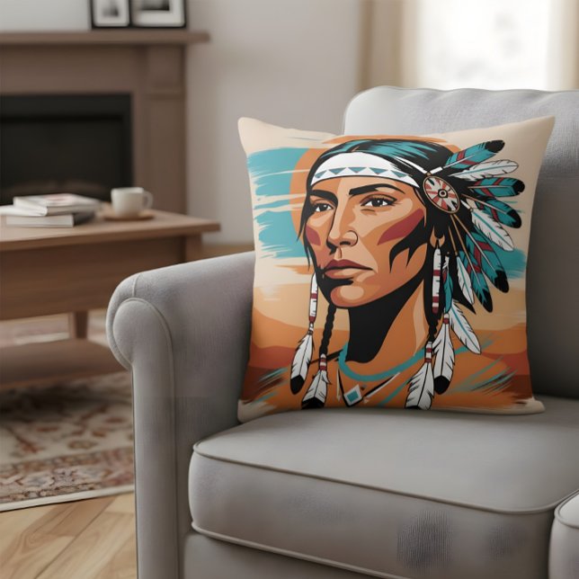 Coussin Femme amérindienne (Créateur téléchargé)