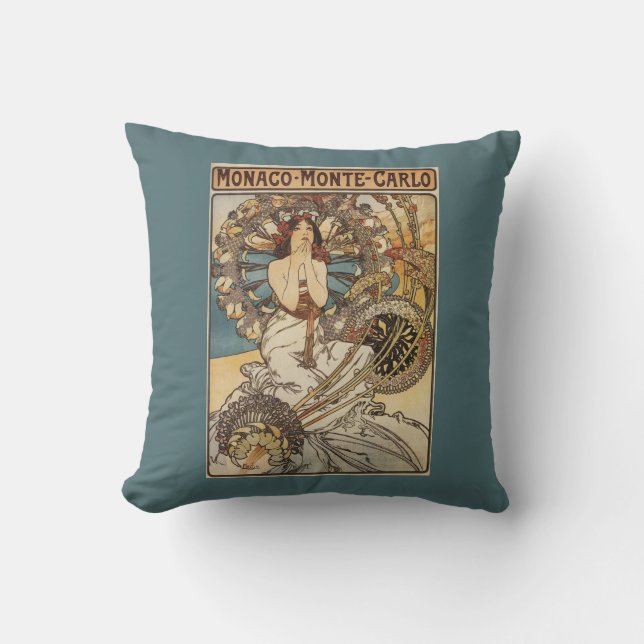 Coussin Femme avec des plumes - affiche ferroviaire de (Recto)