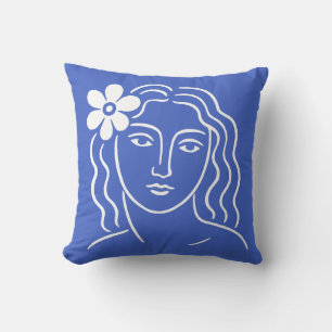 Coussin Femme avec fleur dans les cheveux