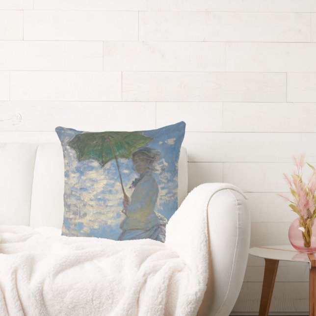Coussin Femme avec parasol - Madame Monet et son fils (Canapé)
