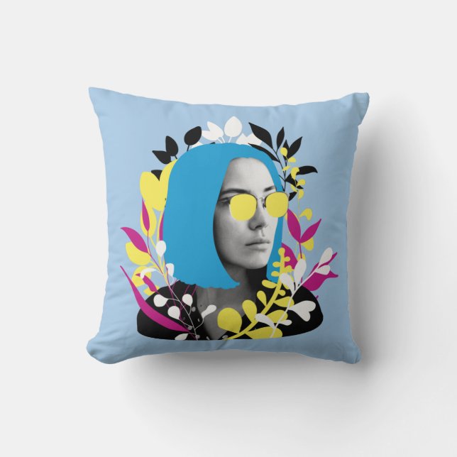 Coussin Femme colorée cool (Recto)