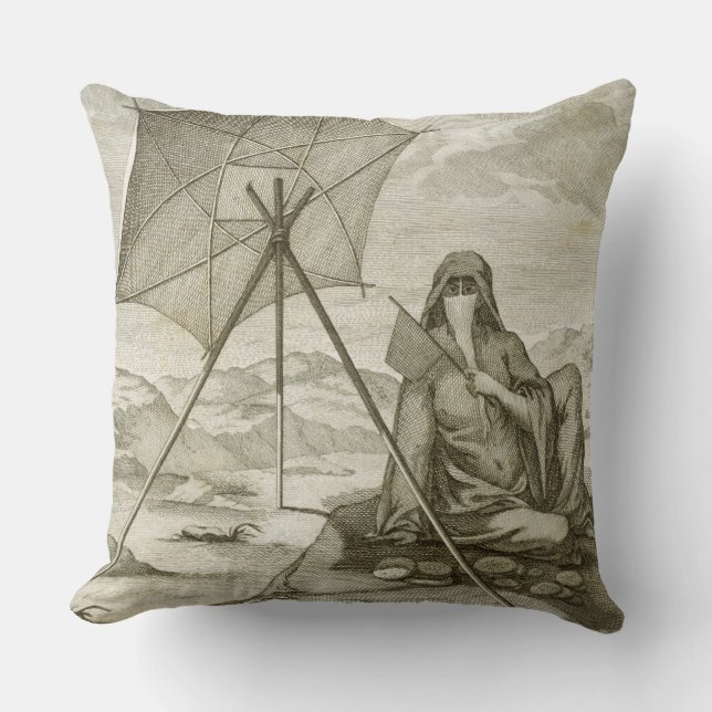 Coussin Femme de Dsjidda faisant le flatbread dans le (Recto)