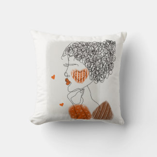 Coussin Femme de mode : Lignes noires Graphiques