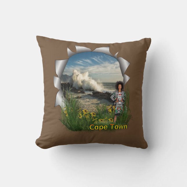 Coussin Femme de mode sud-africaine du Cap (Recto)