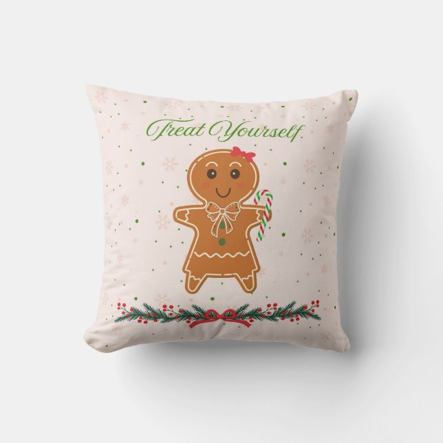 Coussin Femme de pain d'épices de Noël (Recto)