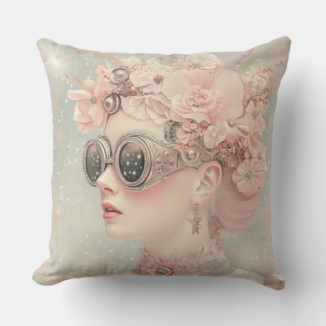 Coussin Femme d'Imaginaire rose (Recto)