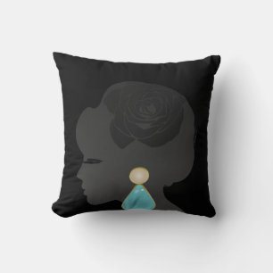 Coussin Femme noire Silhouette Dark Glamor