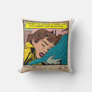 Coussin Femme qui pleure Pane de bande dessinée romantique