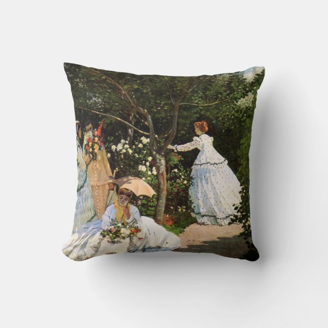 Coussin Femmes de Monet dans le carreau de jardin (Recto)