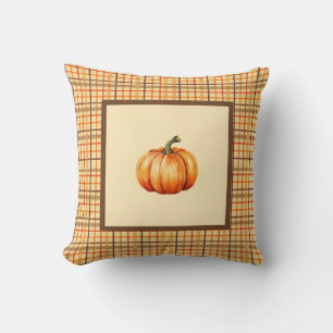 Coussin Ferme à citrouille orange décoration d'automne pou