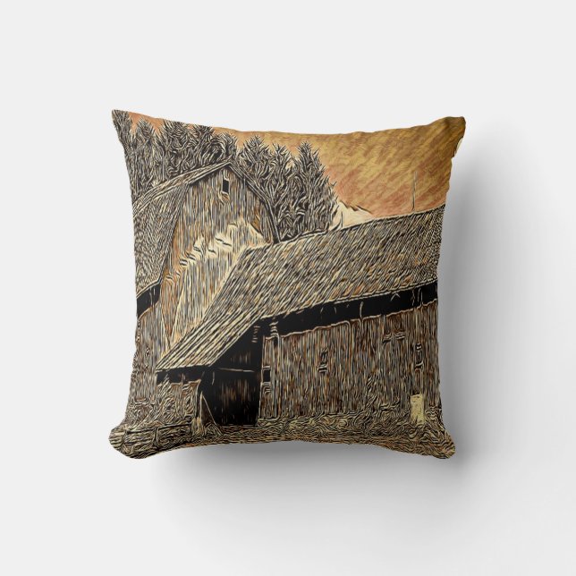 Coussin Ferme ancienne ferme primitive du pays occidental (Recto)