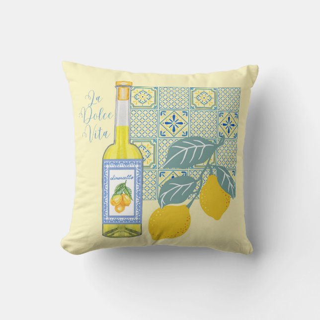 Coussin Ferme aux citrons Rétro (Recto)