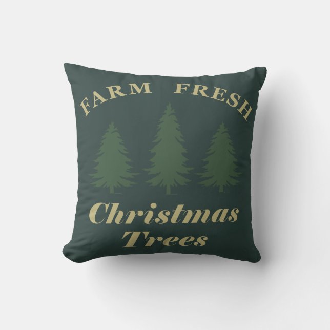 Coussin Ferme de pins de Noël frais (Recto)