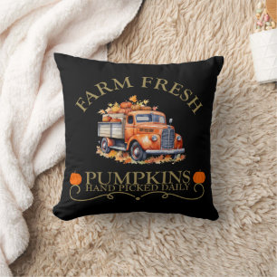 Coussin Ferme d'eau douce citrouilles feuilles automne aut