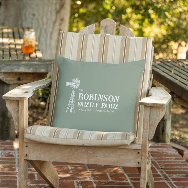 Coussin Ferme familiale Windmill rustique Sage Green Porch (Chaise)