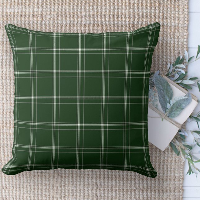 Coussin Ferme Moderne Vert Et Blanc Canapé (throw pillow farmhouse pillows country plaid throw pillow green window pane)