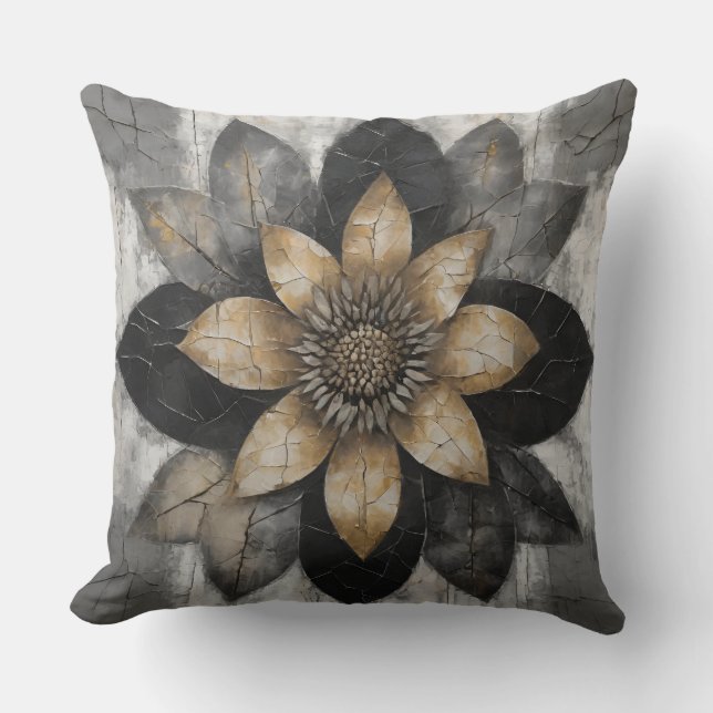 Coussin Ferme Noir Gris Or (Recto)