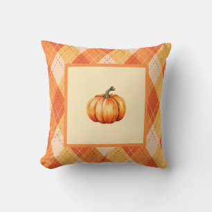 Coussin Ferme Orange Citrouille Simple Accent d'automne po
