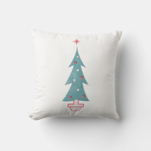 Coussin Ferme vintage des arbres de Noël des années 1950