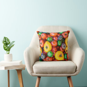Coussin Fermes   Récolte colorée de tomates
